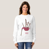 Bagpipe Cartoon Illustration Sweatshirt (Vorne ganz)