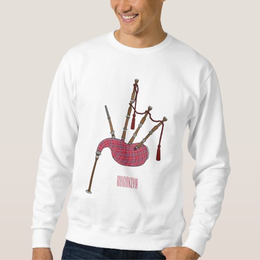 Bagpipe Cartoon Illustration Sweatshirt (Vorderseite)