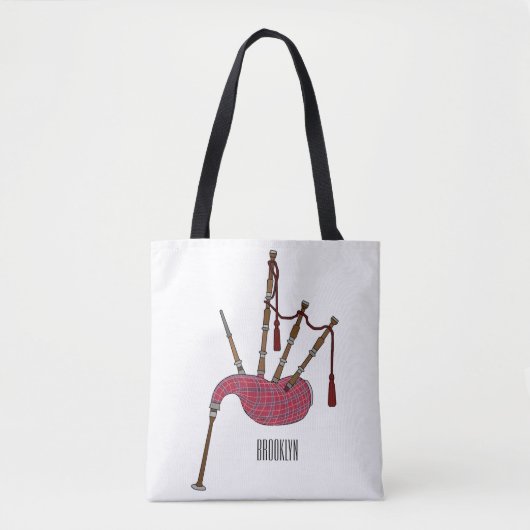 Bagpipe Cartoon Illustration Tasche (Vorderseite)