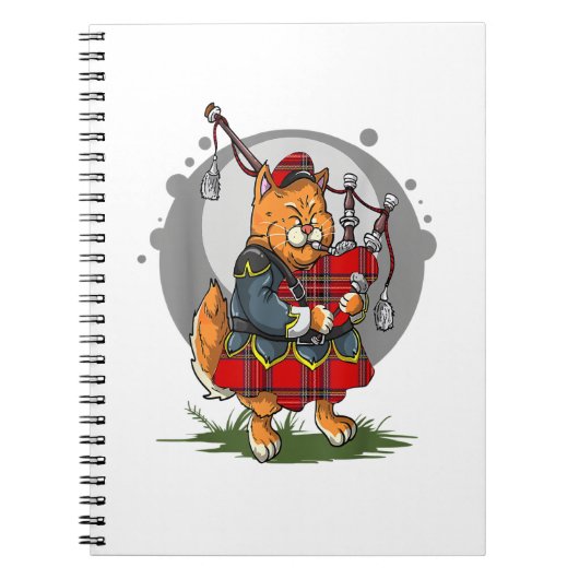Bagpipe Cat Bagpipe Scottish Music Kitten Notizblock (Vorderseite)