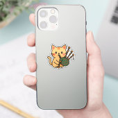 Bagpipe Cat Fun Design Aufkleber (Telefon)