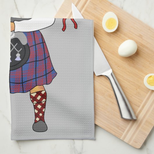 Bagpipe Cat Louis Wain Geschirrtuch (Viertel Falte)