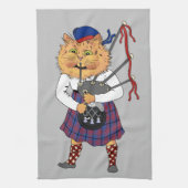 Bagpipe Cat Louis Wain Geschirrtuch (Vertikal)