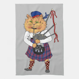 Bagpipe Cat Louis Wain Geschirrtuch