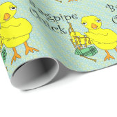 Bagpipe Chick Text Geschenkpapier (Rolleneckpunkt)