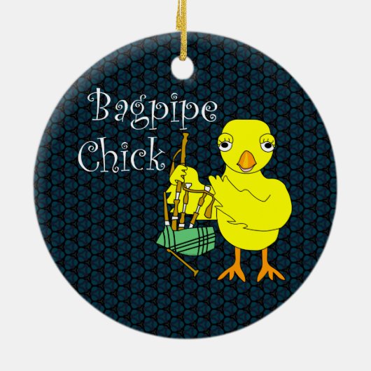 Bagpipe Chick Text Keramik Ornament (Hinten)