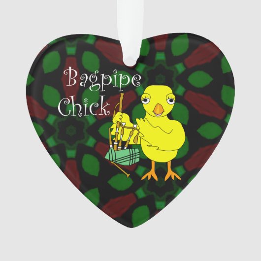 Bagpipe Chick Text Ornament (Vorderseite)