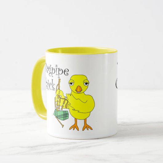 Bagpipe Chick Text Tasse (Vorderseite Links)