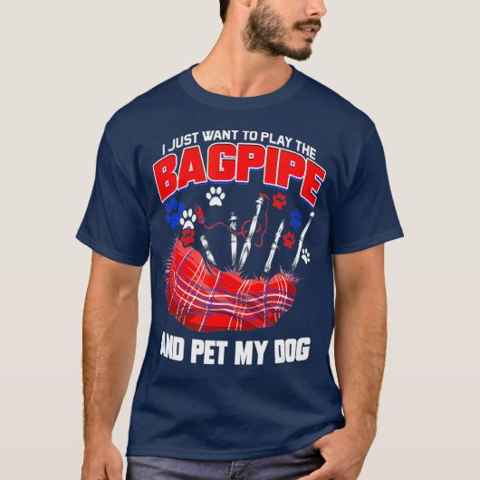 Bagpipe Dog Owner Muscian Bagpiper Gift T-Shirt (Vorderseite)
