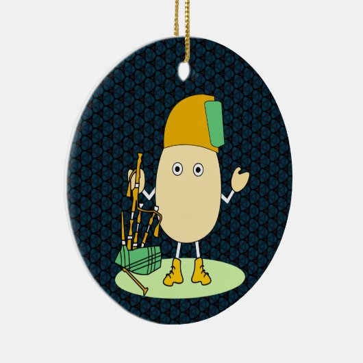 Bagpipe Egghead Keramik Ornament (Rechts)