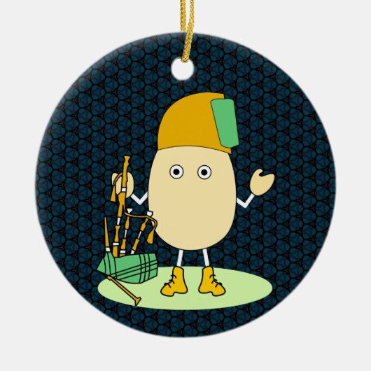 Bagpipe Egghead Keramik Ornament (Vorne)