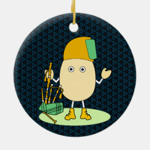 Bagpipe Egghead Keramik Ornament