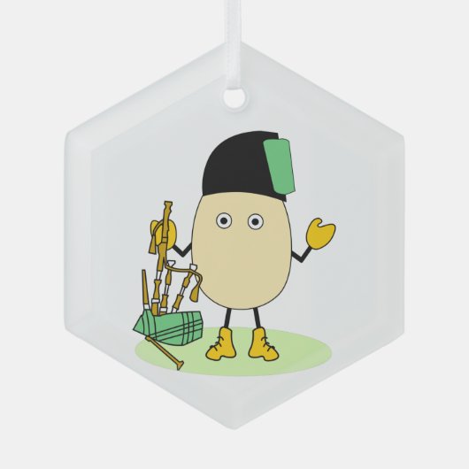 Bagpipe Egghead Ornament Aus Glas (Vorderseite)