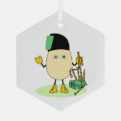 Bagpipe Egghead Ornament Aus Glas (Rückseite)