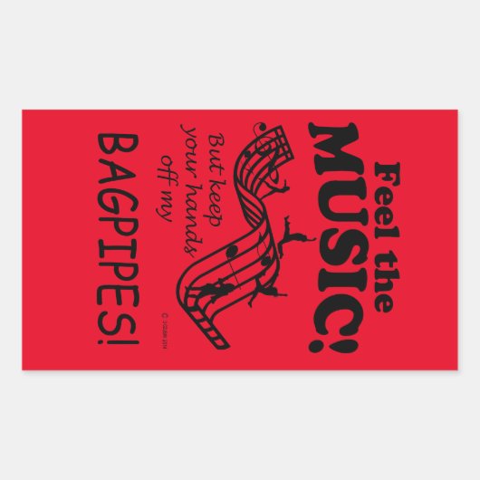 Bagpipe fühlt sich wie ein rechteckiger Aufkleber (Vorderseite)