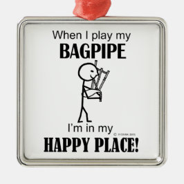 Bagpipe Happy Place Ornament Aus Metall
