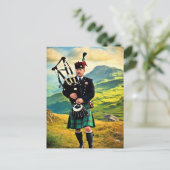 Bagpipe in Schottland, AI generiert, Postkarte (Stehend Vorderseite)