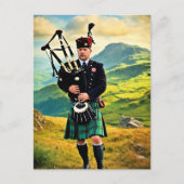 Bagpipe in Schottland, AI generiert, Postkarte (Vorderseite)