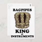 Bagpipe King of Instruments Postkarte (Vorne/Hinten)