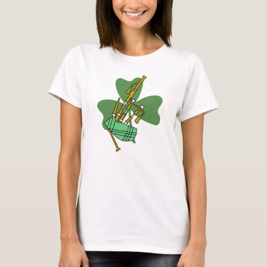 Bagpipe Kleeblatt T-Shirt (Vorderseite)