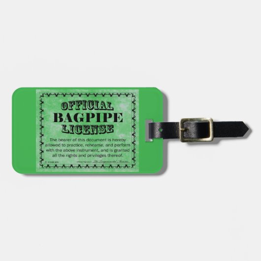 Bagpipe-Lizenz Gepäckanhänger (Vorderseite horizontal)