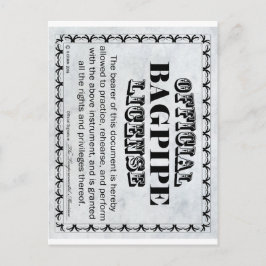 Bagpipe-Lizenz Postkarte