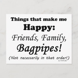 Bagpipe macht mich glücklich postkarte