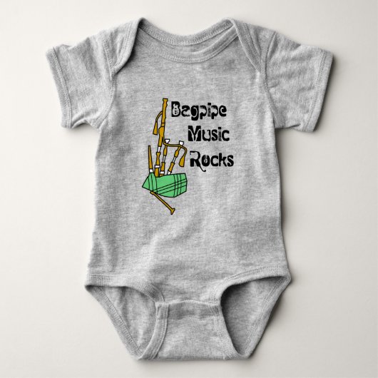 Bagpipe Music Rocks Baby Strampler (Vorderseite)