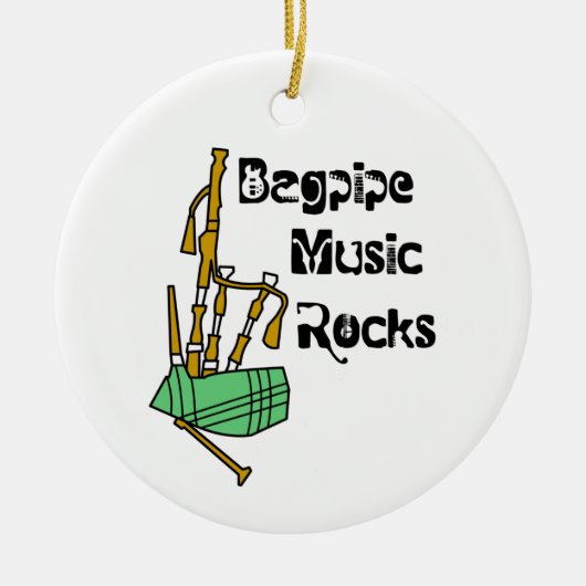 Bagpipe Music Rocks Keramik Ornament (Vorne)