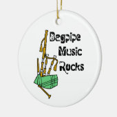 Bagpipe Music Rocks Keramik Ornament (Links)