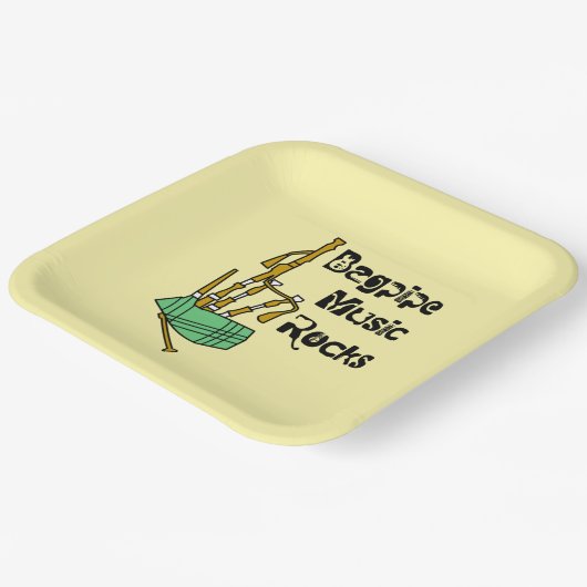 Bagpipe Music Rocks Pappteller (Gewinkelt)