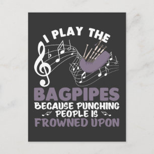 Bagpipe Musical Wind Instrument Scottish Bagpiping Postkarte
