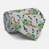 Bagpipe Musiknote Pattern Krawatte (Gerollt)