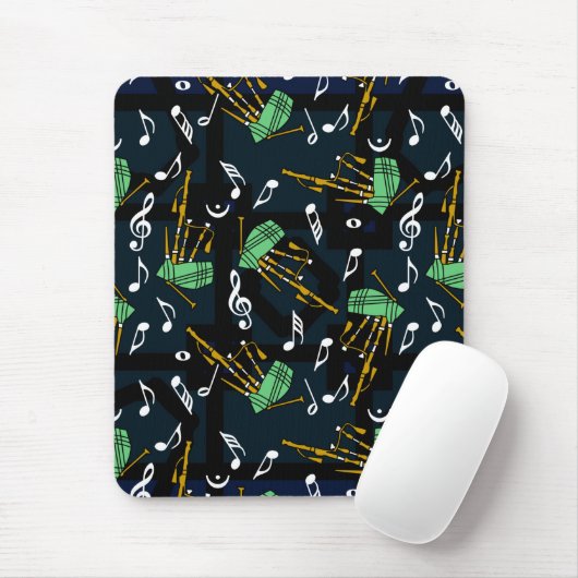 Bagpipe Musiknote Pattern Mousepad (Mit Mouse)
