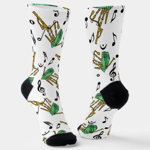 Bagpipe Musiknote Pattern Socken