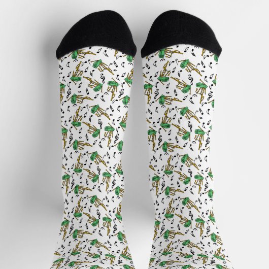 Bagpipe Musiknote Pattern Socken (Oben)