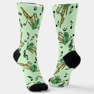 Bagpipe Musiknote Pattern Socken