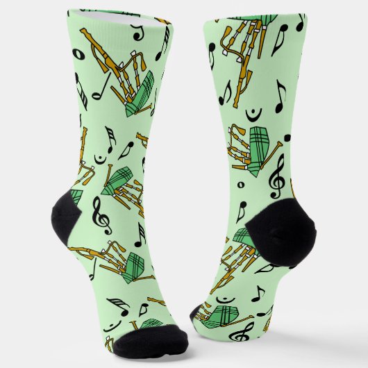 Bagpipe Musiknote Pattern Socken (Gewinkelt)