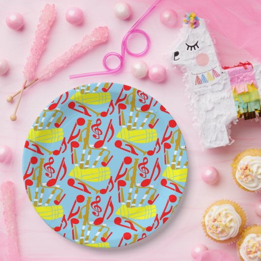 Bagpipe Musiknoten Pappteller (Party)