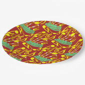 Bagpipe Musiknoten Pappteller (Schrägansicht)