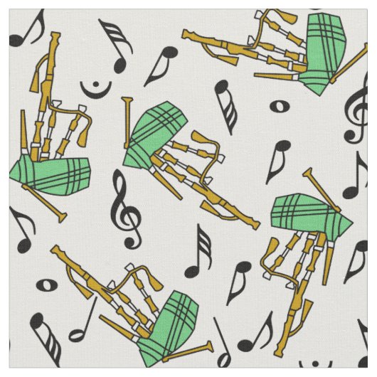 Bagpipe Musiknoten Pattern Stoff (Nahaufnahme)