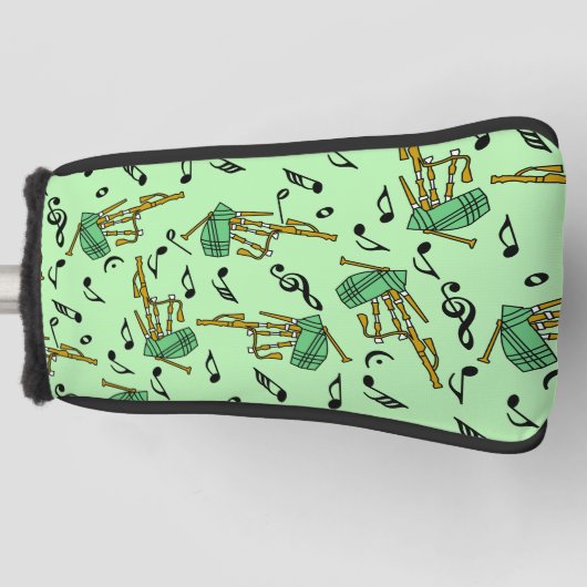 Bagpipe Musiknotens Pattern Golf Headcover (Vorderseite)