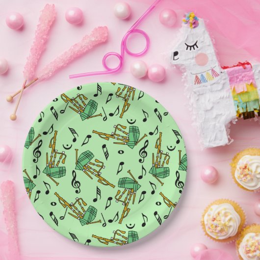 Bagpipe Musiknotens Pattern Pappteller (Party)