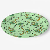 Bagpipe Musiknotens Pattern Pappteller (Schrägansicht)