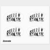 Bagpipe Pipers Bagpiper Evolution Ovaler Aufkleber (Blatt)