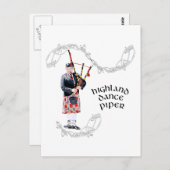Bagpipe Player in Red Kilt Postkarte (Vorne/Hinten)