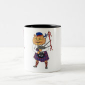 Bagpipe Playing Cat Scottish Zweifarbige Tasse (Mittel)