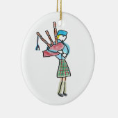 Bagpipe Playing Keramik Ornament (Rechts)