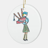 Bagpipe Playing Keramik Ornament (Links)