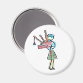 Bagpipe Playing Magnet (Vorderseite/Rückseite)